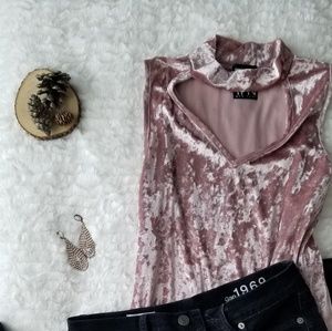 Light pink velvet top